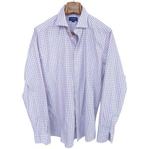 ETON Men's Slim Fit Button Down Shirt Twill 17.5 Pale Blue / Purple /White Check